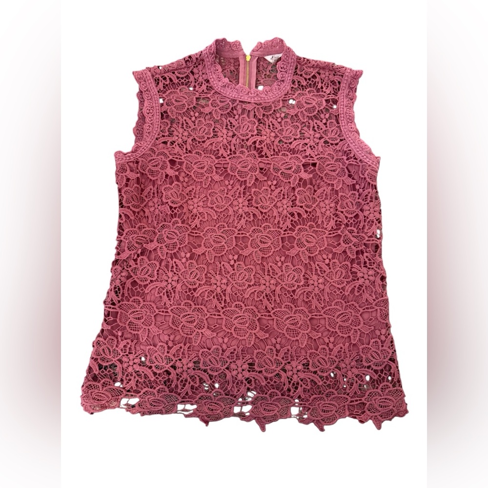 Nanette Lepore Elegant Pink Lace Sleeveless Top